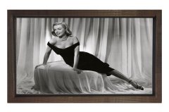 Marilyn Monroe Siyah Beyaz Tablosu Kahverengi Ahşap Çerçeve - 50x70