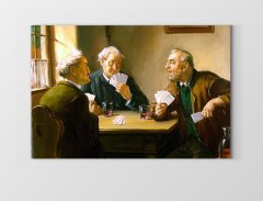 Kumar Oynayan Adamlar Tablosu Çerçevesiz - 45x30