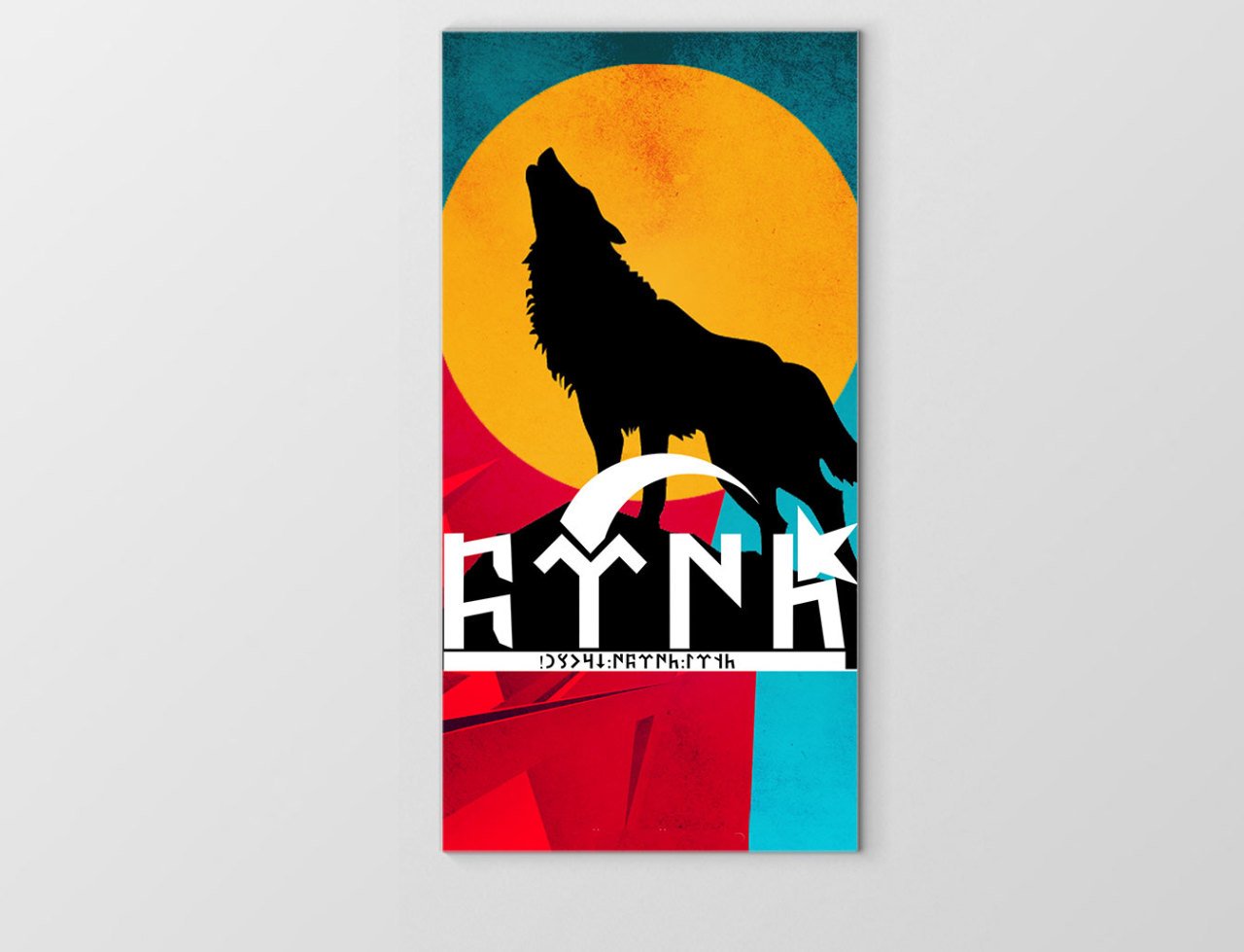Türk ve Bozkurt Tablosu Çerçevesiz - 40x60