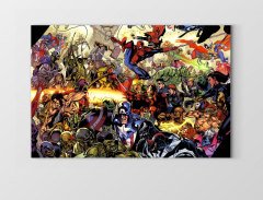 Çizgifilm Kahramanları Tablosu Çerçevesiz - 100x150