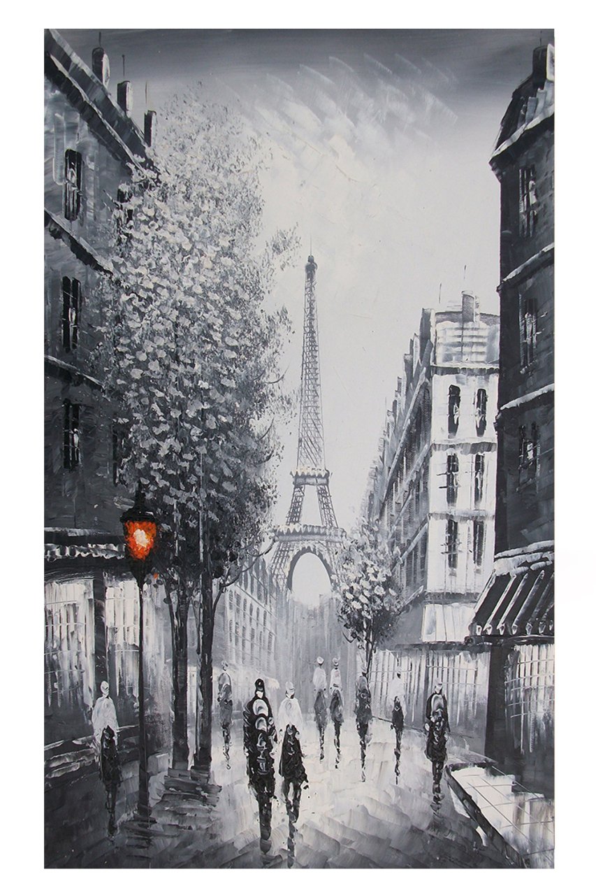 Eiffel Kulesi Siyah-Beyaz Tablosu Çerçevesiz - 100x150