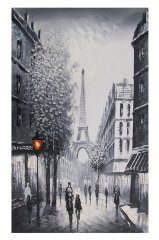 Eiffel Kulesi Siyah-Beyaz Tablosu Çerçevesiz - 100x150