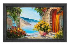 Reprodıksıyon Manzara Tablosu Siyah Ahşap - 45x30