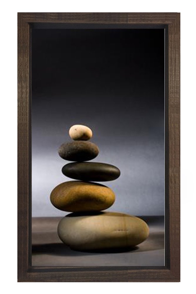 Taşlar Tablosu Kahverengi Ahşap Çerçeve - 100x150