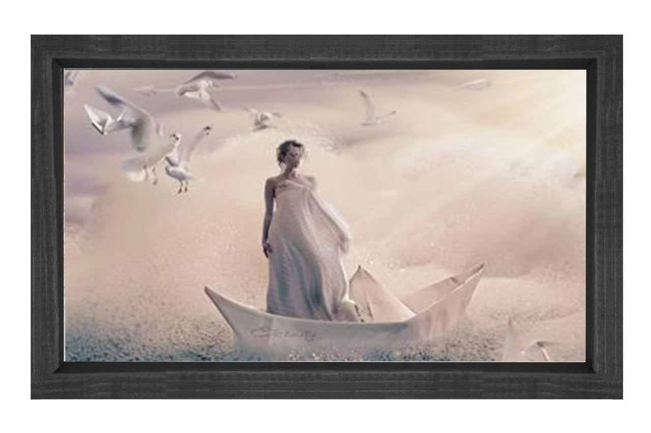 Kadın ve Yaşam Yolculuğu Tablosu Siyah Ahşap Çerçeve - 45x30