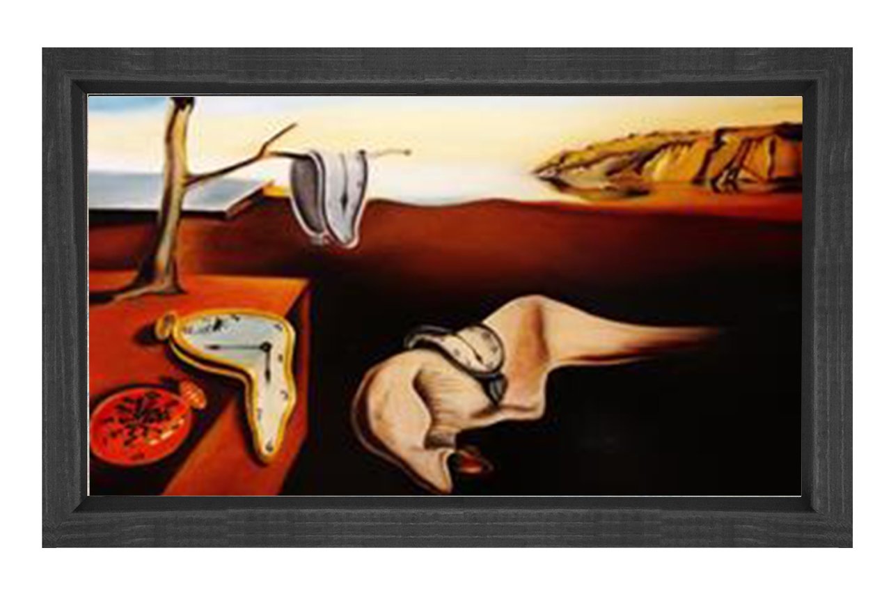 Belleğin Azmi Tablosu Siyah Ahşap Çerçeve - 50x90