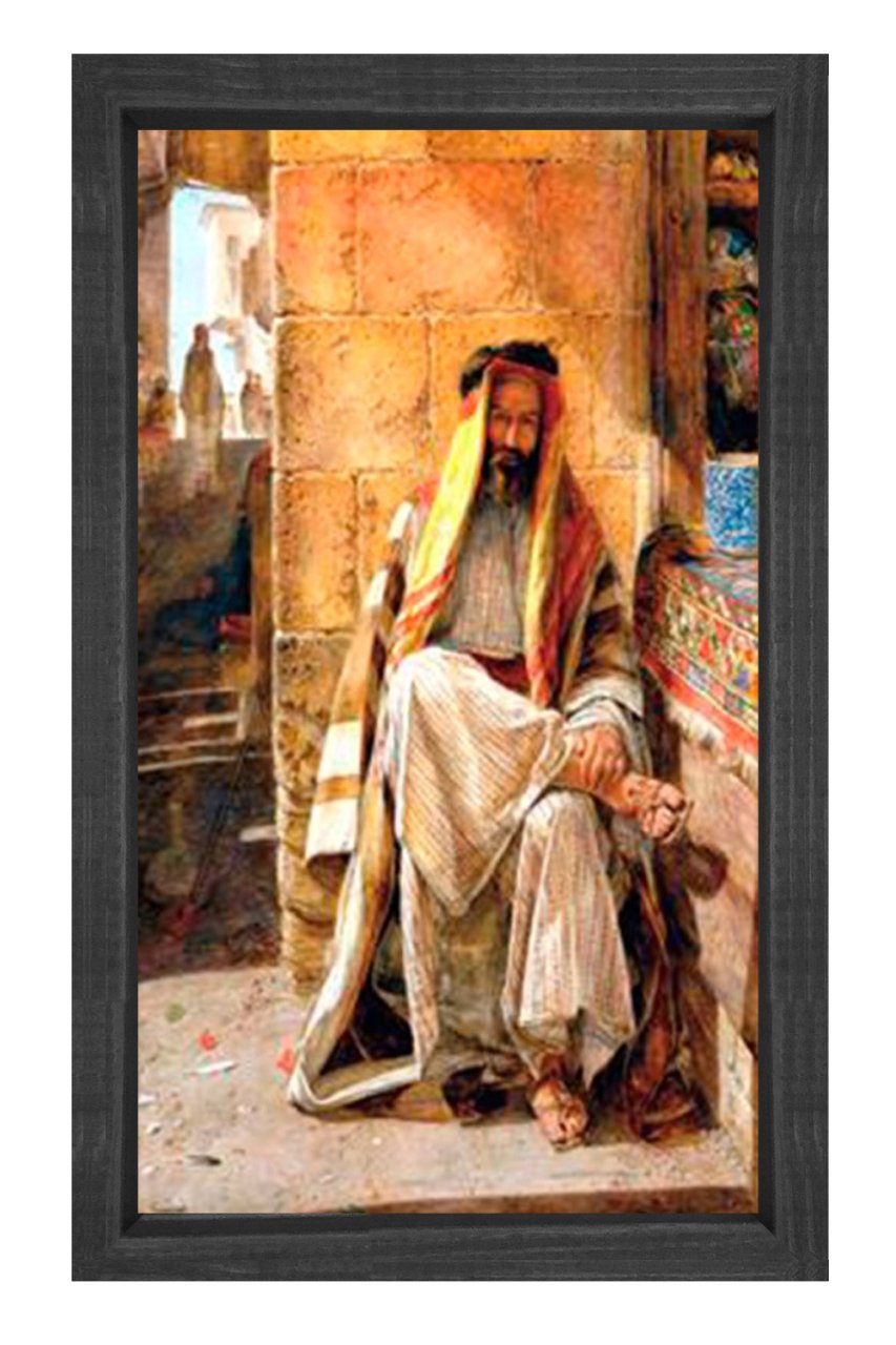 Halı Tüccarı Tablosu Siyah Ahşap Çerçeve - 40x60