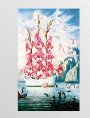 Çiçek Gemisi Tablosu Çerçevesiz - 50x70