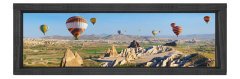 Balonlar Manzara Tablosu Siyah Ahşap Çerçeve - 120x40