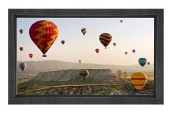Uçan Balon Manzarası Tablosu Siyah Ahşap Çerçeve - 100x200