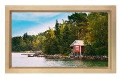 Ormanda Göl Evi Tablosu Naturel Ahşap - 50x90