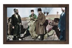 Atatürk Cephede Tablosu Kahverengi Ahşap - 50x90