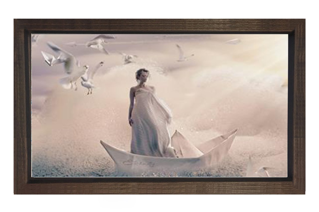 Kadın ve Yaşam Yolculuğu Tablosu Kahverengi Ahşap Çerçeve - 100x150