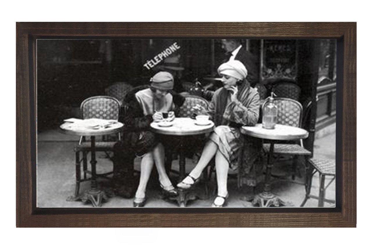 Ladyler Cafede Tablosu Kahverengi Ahşap - 45x30