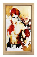 Muhammed Ali Tablosu Naturel Ahşap Çerçeve - 100x200