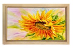 Ayçiçeği Reprodüksiyon Tablosu Naturel Ahşap - 100x150