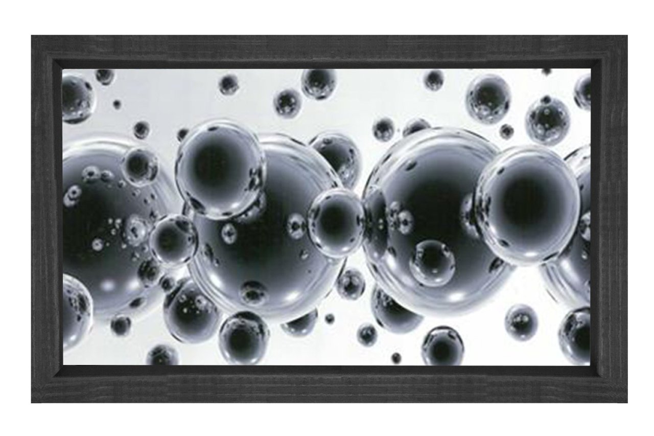 Baloncuklar Tablosu Siyah Ahşap - 70x100