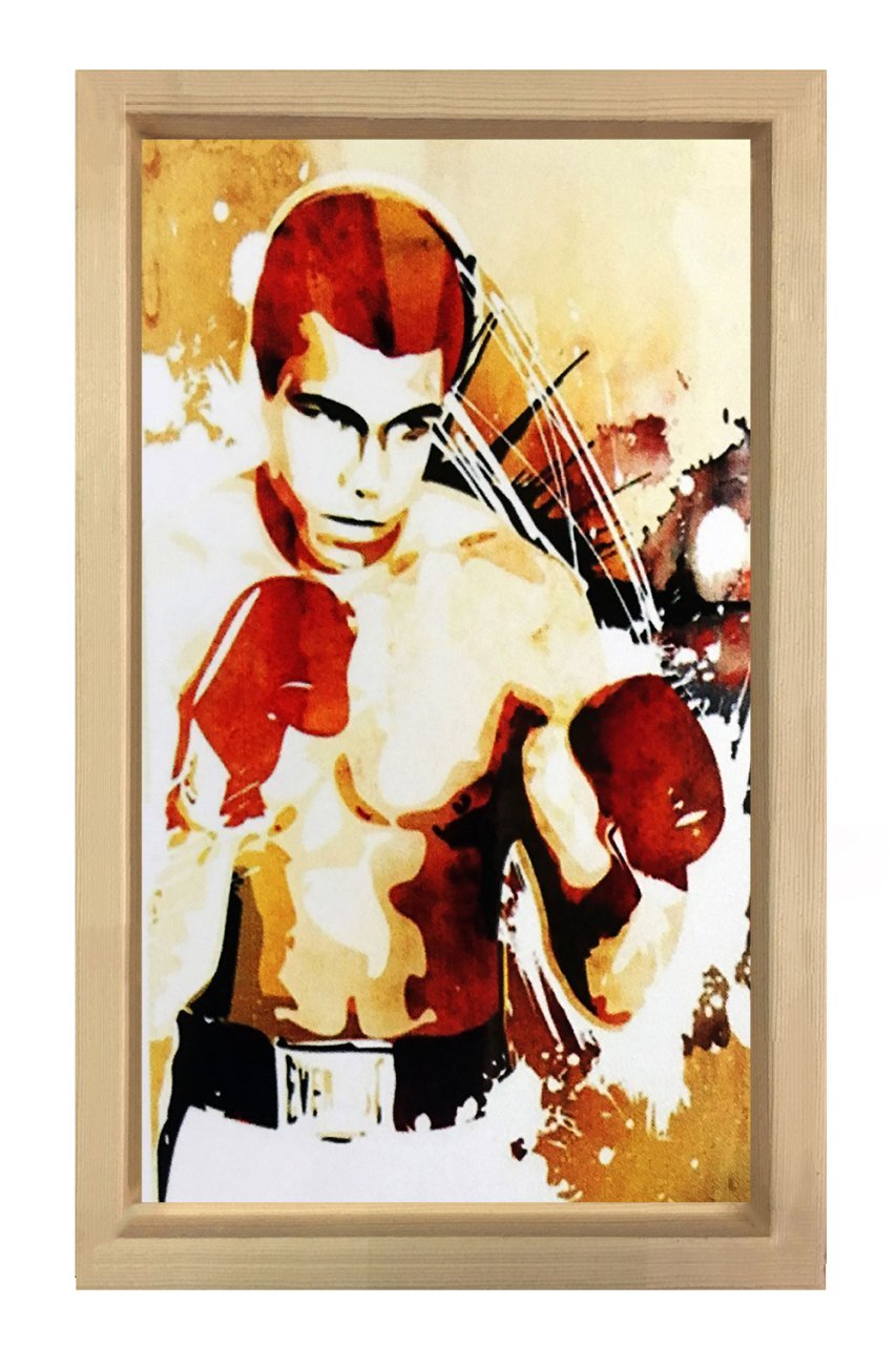 Muhammed Ali Tablosu Naturel Ahşap Çerçeve - 50x90