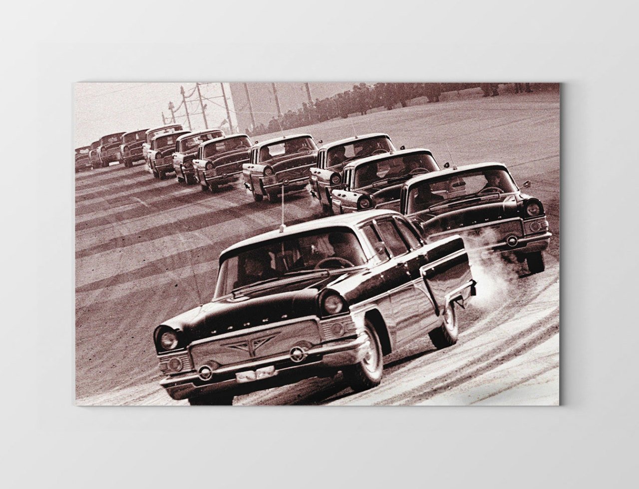 Konvoy, Klasik Arabalar Tablosu Çerçevesiz - 40x60