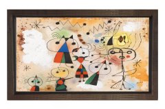 Soyut Adamlar Tablosu Kahverengi Ahşap Çerçeve - 100x200