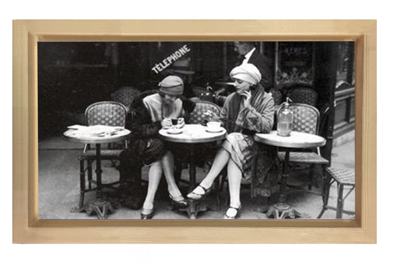 Ladyler Cafede Tablosu Naturel Ahşap - 40x60