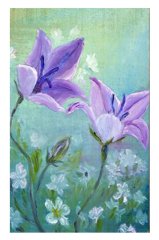 Mor Menekşe Tablosu Çerçevesiz - 50x90
