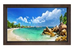 Kumsal ve Kayalıklar Tablosu Kahverengi Ahşap - 45x30