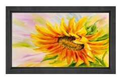 Ayçiçeği Reprodüksiyon Tablosu Siyah Ahşap - 100x150