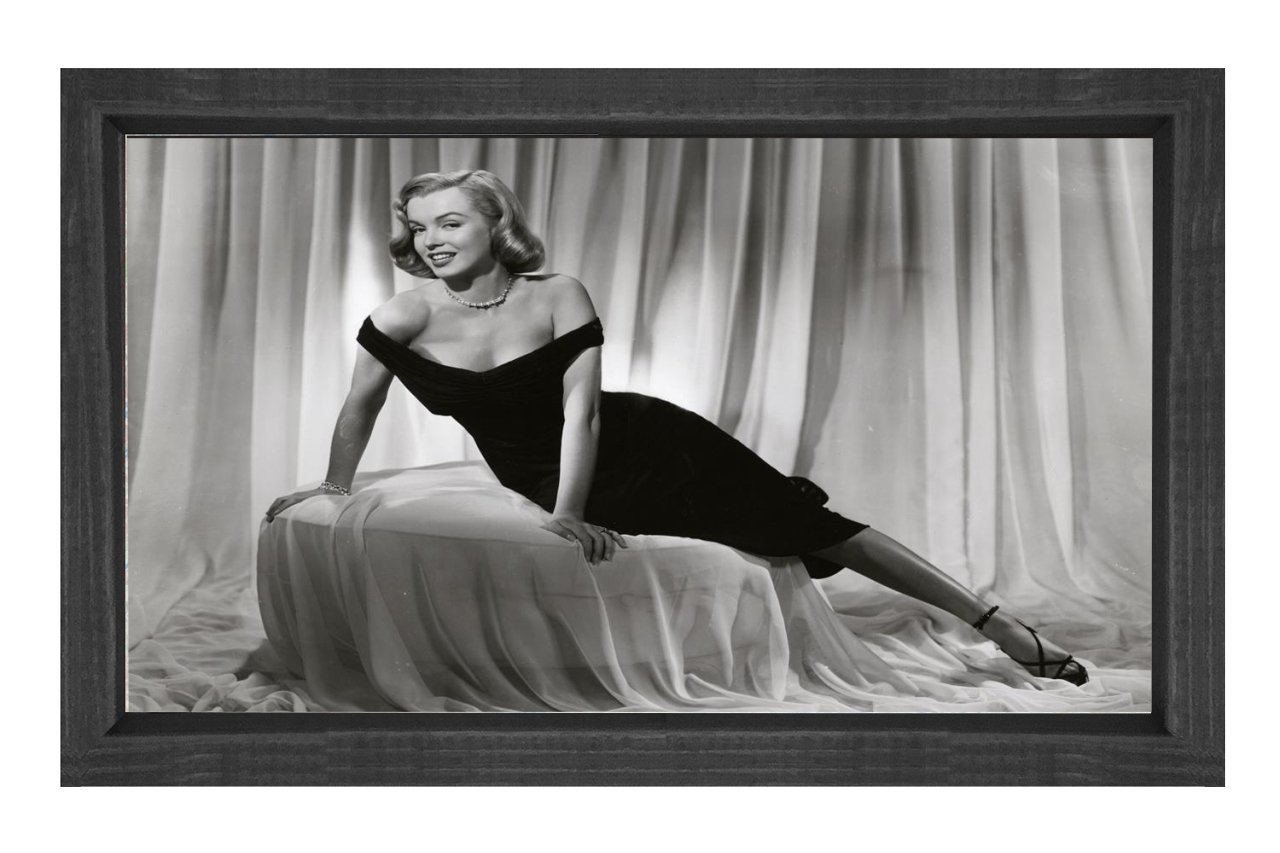 Marilyn Monroe Siyah Beyaz Tablosu Siyah Ahşap Çerçeve - 70x100