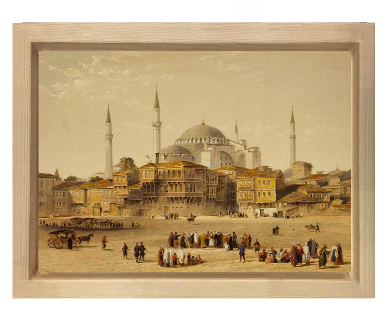 Ayasofya Camii Tablosu Naturel Ahşap Çerçeve - 100x150
