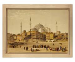 Ayasofya Camii Tablosu Naturel Ahşap Çerçeve - 100x150