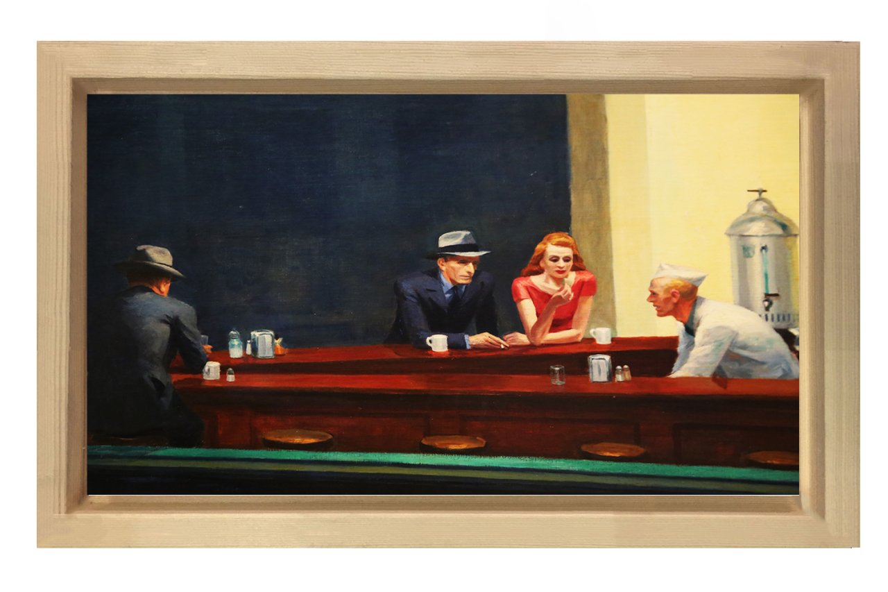 Edward Hopper Bar Naturel Ahşap Çerçeve - 100x200