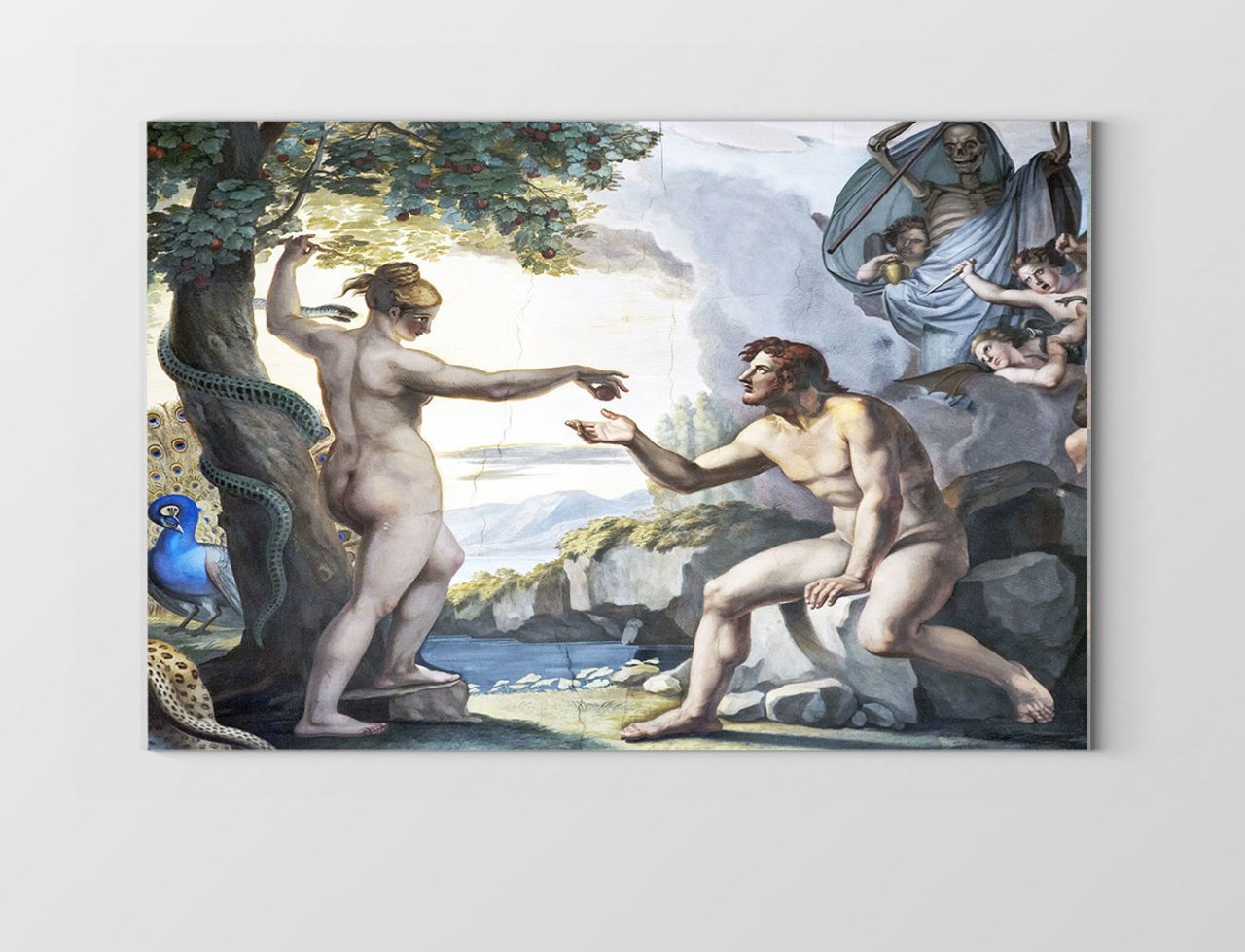 Kadın Ve Adam Doğada Tablosu Çerçevesiz - 100x150
