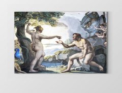 Kadın Ve Adam Doğada Tablosu Çerçevesiz - 100x150