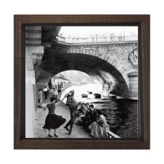 Dans Eden Çift Tablosu Kahverengi Ahşap Çerçeve - 40x40