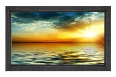 Deniz Ve Gün Doğumu Tablosu Siyah Ahşap Çerçeve - 100x200