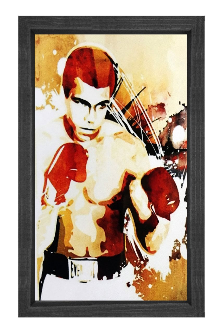 Muhammed Ali Tablosu Siyah Ahşap Çerçeve - 70x100