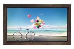 Bisiklet ve Balonlar Tablosu Kahverengi Ahşap - 40x60