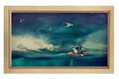 Bunalan Kadın Ve İç Dünyası Tablosu Naturel Ahşap Çerçeve - 100x200