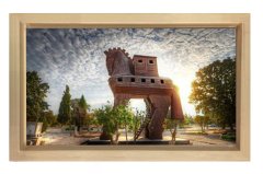 Truva Atı Tablosu Naturel Ahşap - 45x30