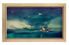 Bunalan Kadın Ve İç Dünyası Tablosu Naturel Ahşap Çerçeve - 40x60