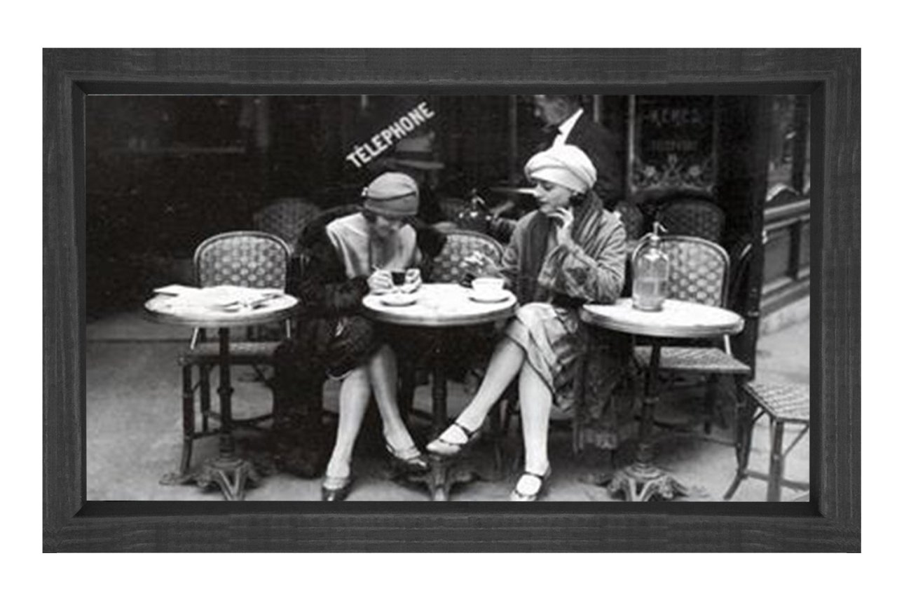 Ladyler Cafede Tablosu Siyah Ahşap - 50x90