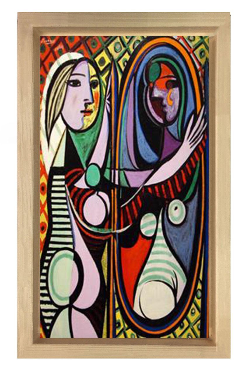 Girl Before a Mirror Tablosu Naturel Ahşap - 40x60