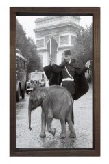 Yavru Fil Ve Adam Tablosu Kahverengi Ahşap - 100x150
