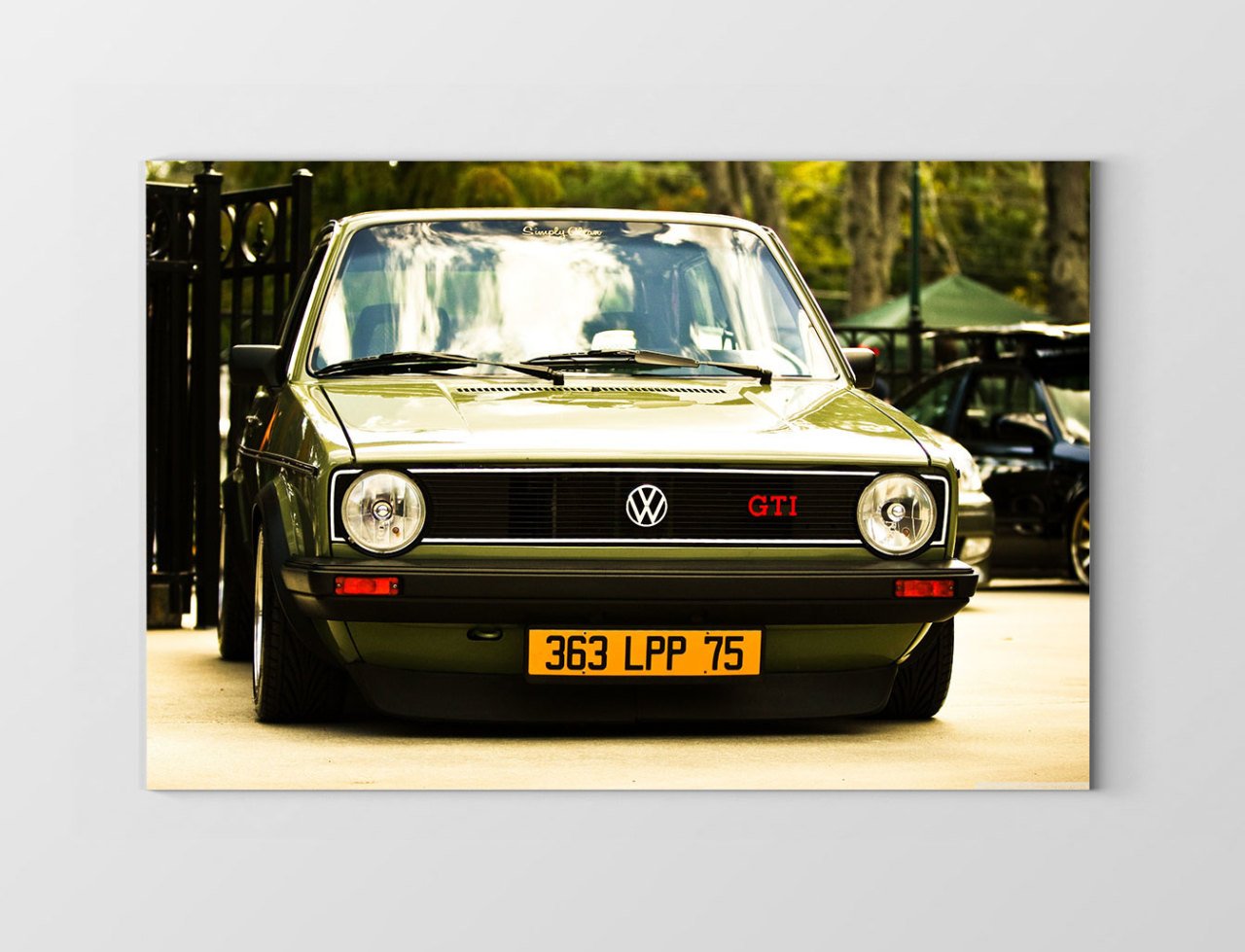 Haki Volkswagen Tablosu Çerçevesiz - 100x200