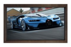 Bugatti Vision Gran Turismo Tablosu Kahverengi Ahşap Çerçeve - 50x90