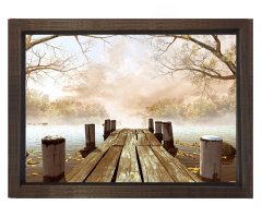 Orman İskele tablosu Kahverengi Ahşap Çerçeve - 40x60