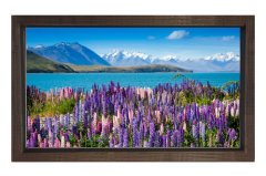 Lavantalı Harika Manzara Tablosu Kahverengi Ahşap - 45x30