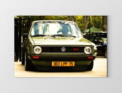 Haki Volkswagen Tablosu Çerçevesiz - 50x70