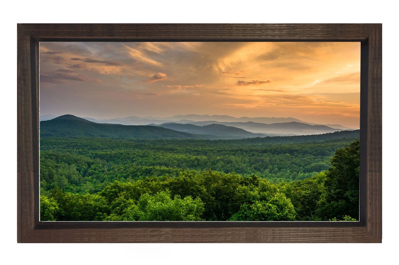 Gün Batımı Ve Orman Manzarası Tablosu Kahverengi Ahşap - 100x150